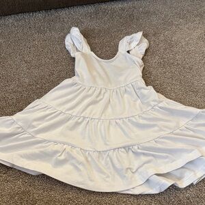 Elegant White Tiered Kids Dress